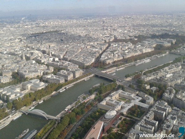 Sicht über ganz Paris vom Eiffelturm herab